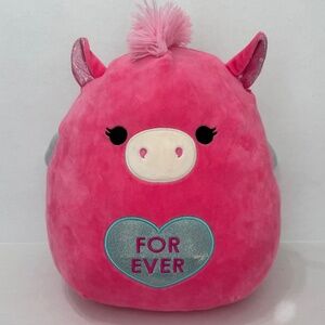 💕Squishmallow Paloma Pink Pegasus "ForEver" Heart Plush Valentines 12"NWOT